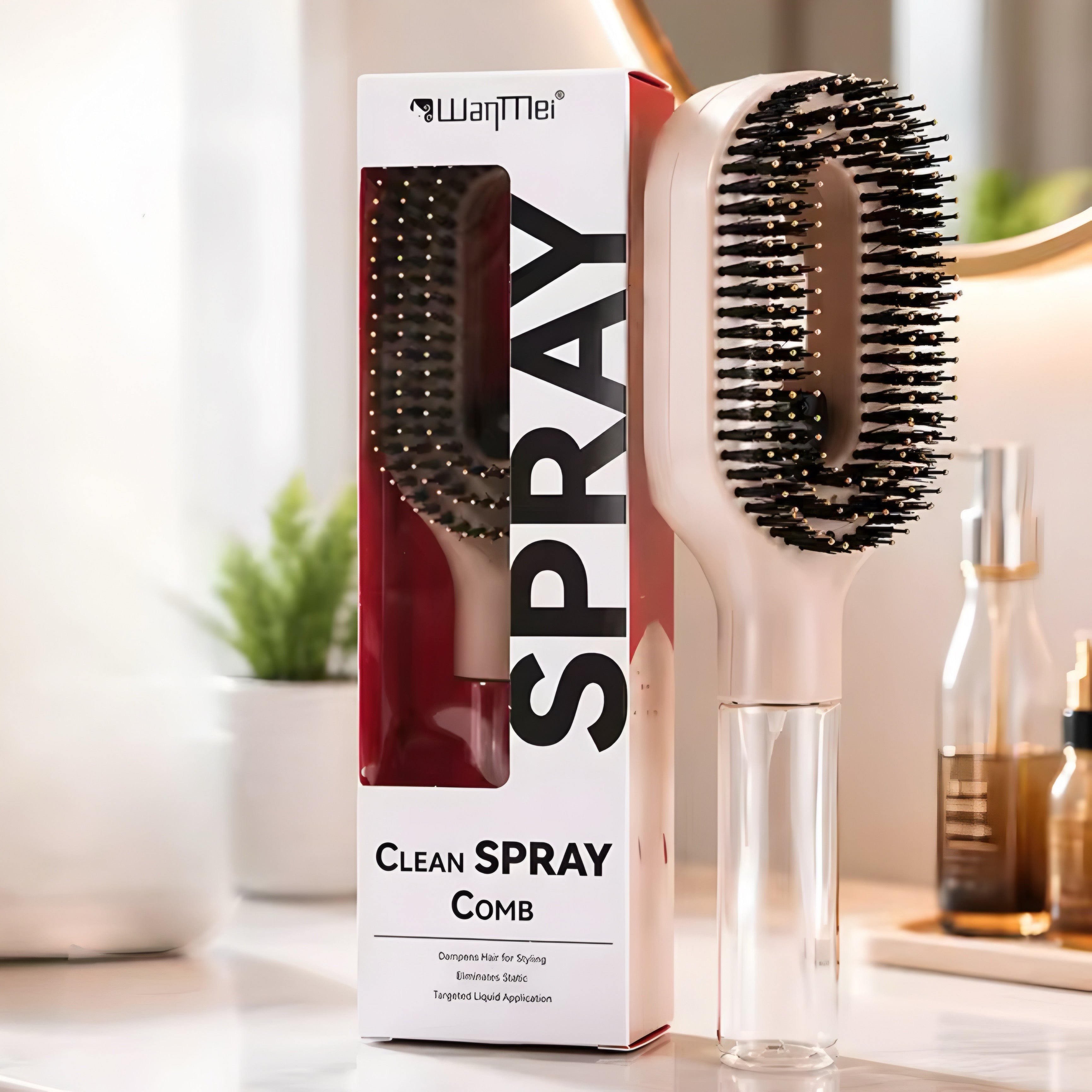 2-i-1 spraykam for hår